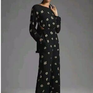 NWT Anthropologie Farm Rio Cutout Jumpsuit Long Sleeve Viscose Size M With Tags